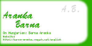 aranka barna business card